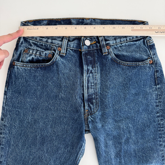 Vintage Levi's 501 Jeans 28x31* Actual Dark Stone Acid Wash Tiny USA Made 90s - Picture 13 of 16